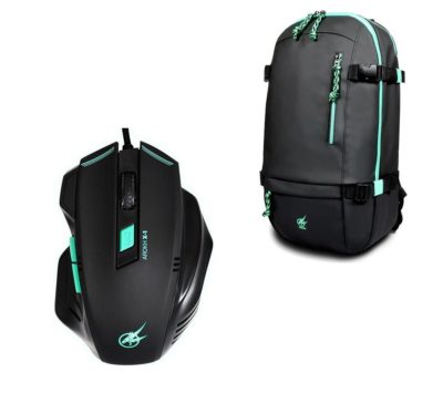 PORT DESIGNS Arokh X-1 Optical Mouse & BP-1 15.6  Laptop Backpack Gaming Pack